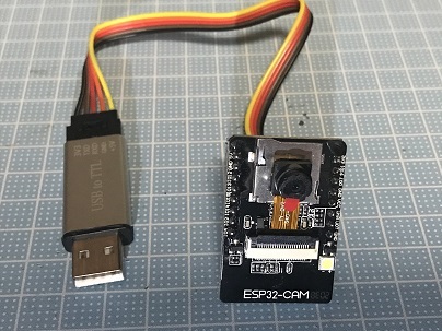 ESP32-CAM と USB-TTLコンバータ の接続