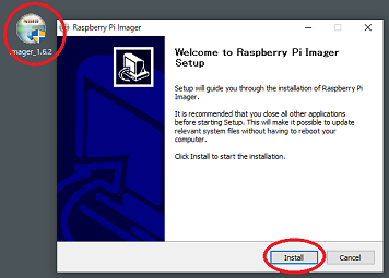 Welcome to Raspberry Pi Imager Setup 画面
