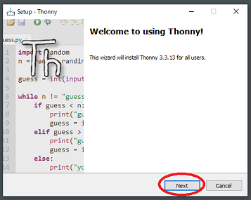Welcome to using Thonny! 画面